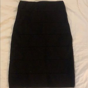 Bebe black stretch w/zipper high waisted skirt